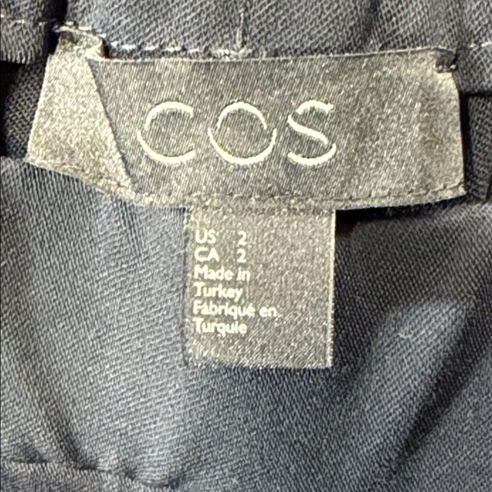 COS Navy Blue Rayon Wool Blend Dressy High Waist Pull On Cropped Jogger Pants